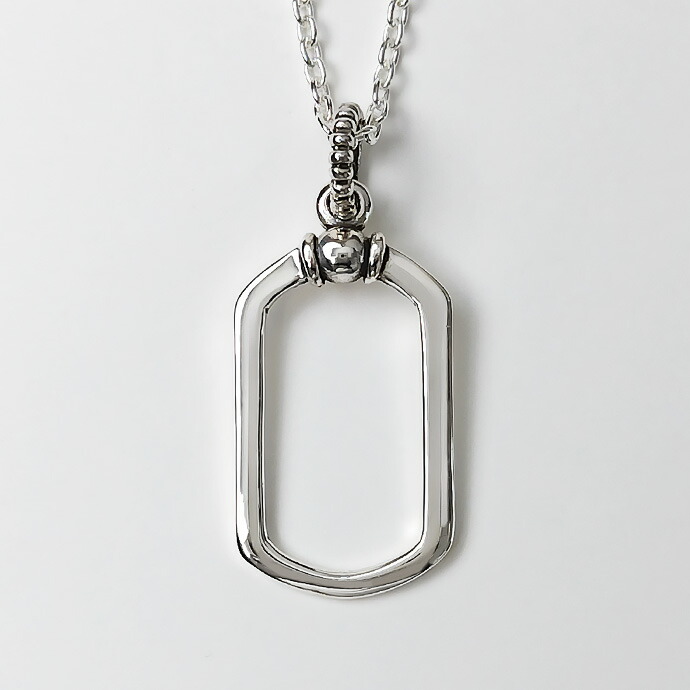 Binich（ビニッチ） ドッグタグ フレーム ネックレス メンズ シルバー