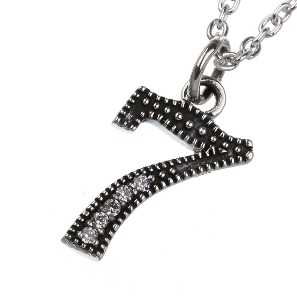 数字ネックレスペンダントトップ メンズ レディース cz
