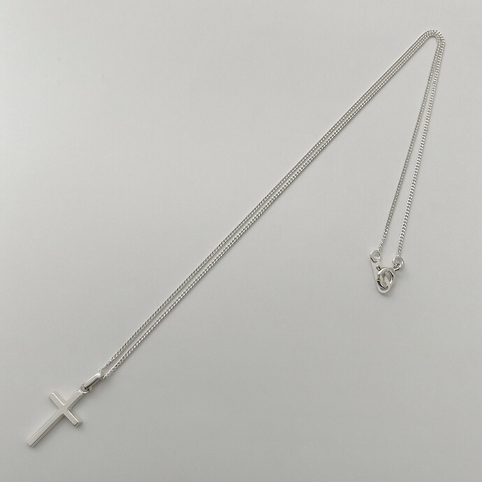 シルバー925 クロスネックレス 十字架 小さめ メンズ レディース シンプル 喜平チェーンセット ペアアクセサリー お揃い カップル 色違い シルバーアクセサリーの画像