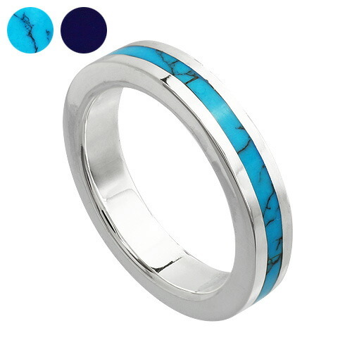 ターコイズ ラピスラズリ リング メンズ 指輪 名入れ 有料刻印可能 シルバー925 天然石 青い ブルー 誕生石｜binich