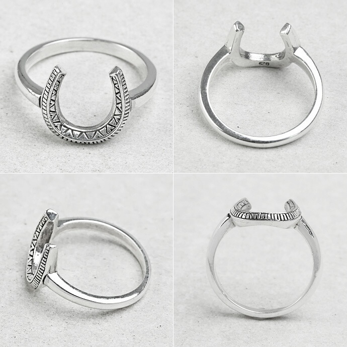 Binich シンプル シルバー ホースシュー リング メンズ 指輪