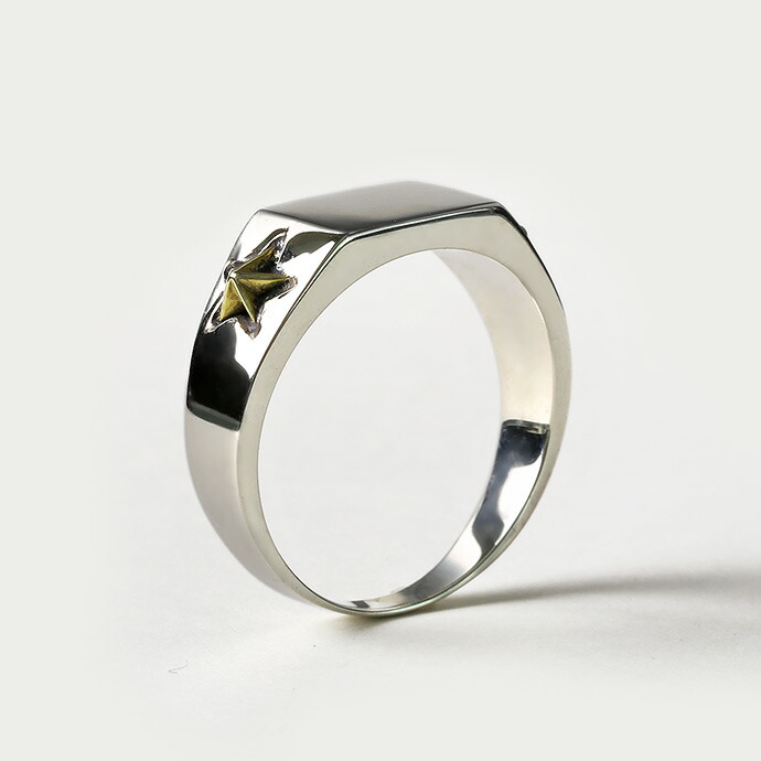 Binich（ビニッチ） サイド スター シグネット リング 印台 メンズ