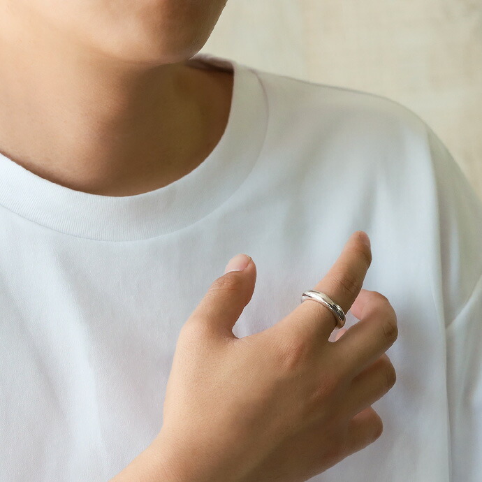 指輪 メンズ レディース リング シルバー925 シンプル ボリューム 厚め 太め 太い ぽってり 甲丸 ユニセックス ペアリングにも 男性用 女性用の画像
