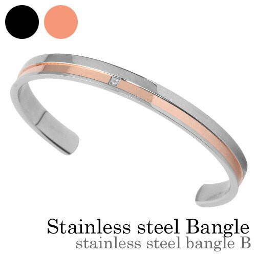 ステンレススチールバングル Binich ステンレススチールバングルB メンズ (ブラック