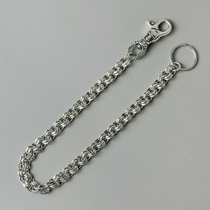 Binich シルバー925 スカル リング ウォレットチェーン