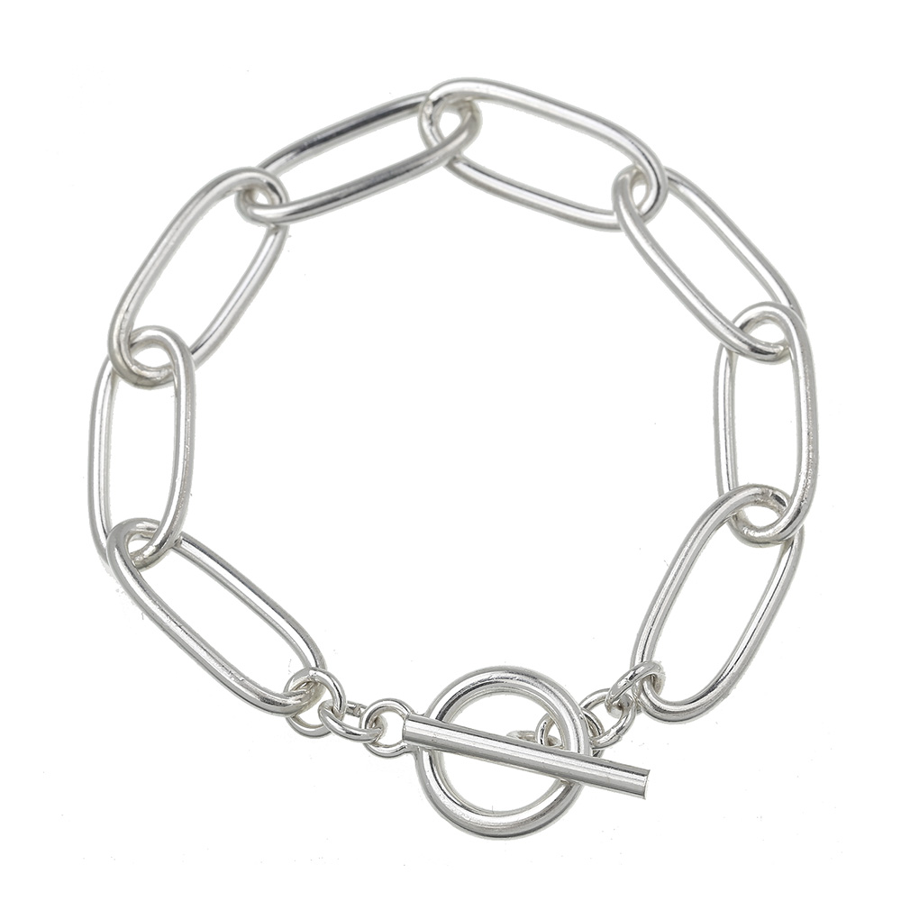 楕円 チェーン Tバー ブレスレット シルバー925 アクセサリー 楕円 チェーン Tバー ブレスレット シルバー925 アクセサリー
