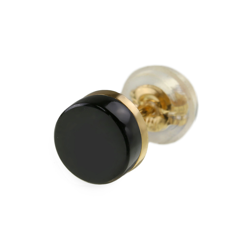 FLUI（フルイ） オニキスゴールドカラムピアス メンズ 片耳用 K10 10金