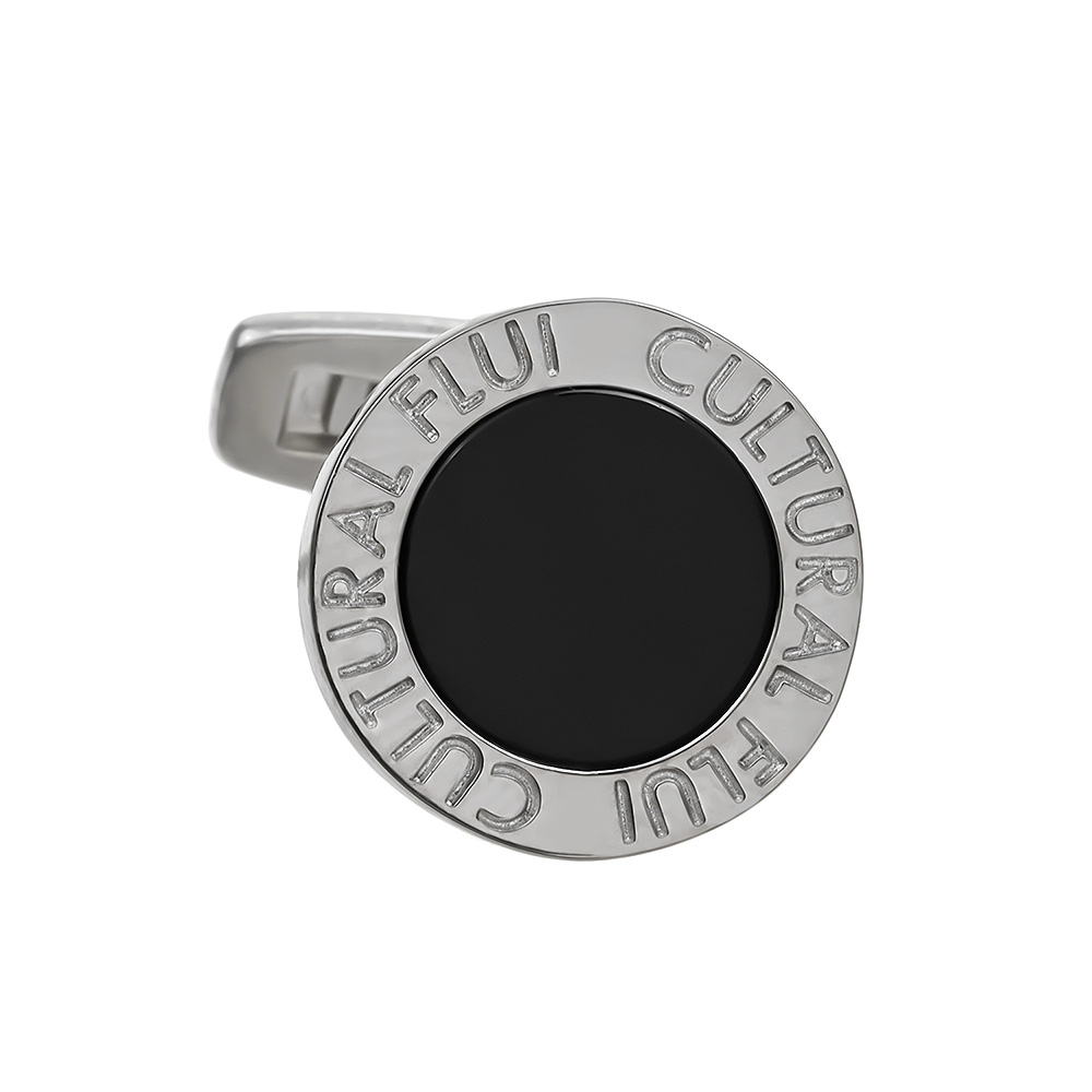 FLUI（フルイ） オニキス カフスボタン メンズ カフリンクス シルバー