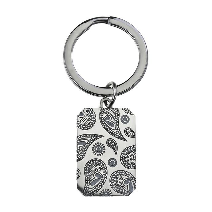 FLUI（フルイ） キーホルダー メンズ ブランド ペイズリー プレート