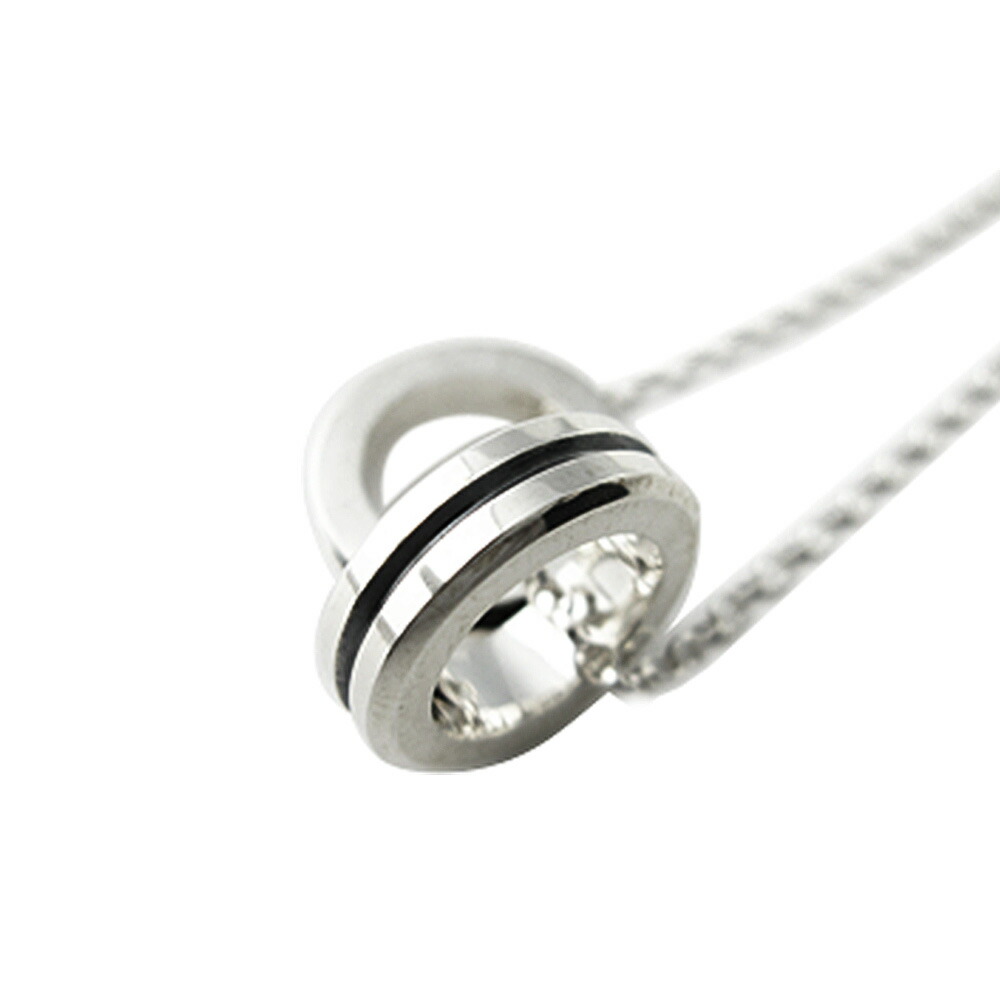 FLUI(フルイ) ネックレス メンズ ブランド ダブルリングペンダントw/オニキス シンプル シルバー925 アクセサリー CULTURAL FLUI カルトラルフルイの画像