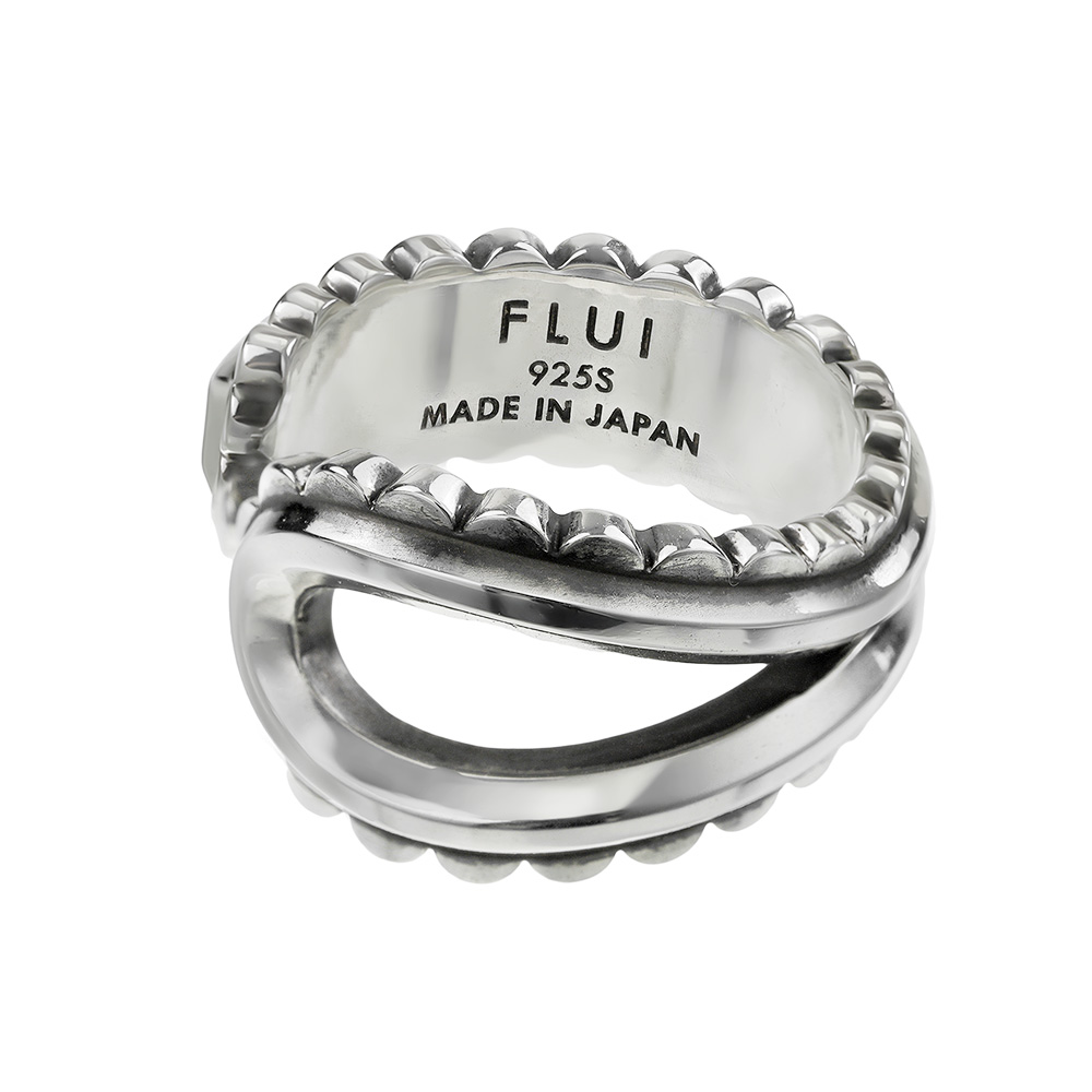 FLUI（フルイ） シルバー925 ペイズリー柄 透かし彫り リング メンズ