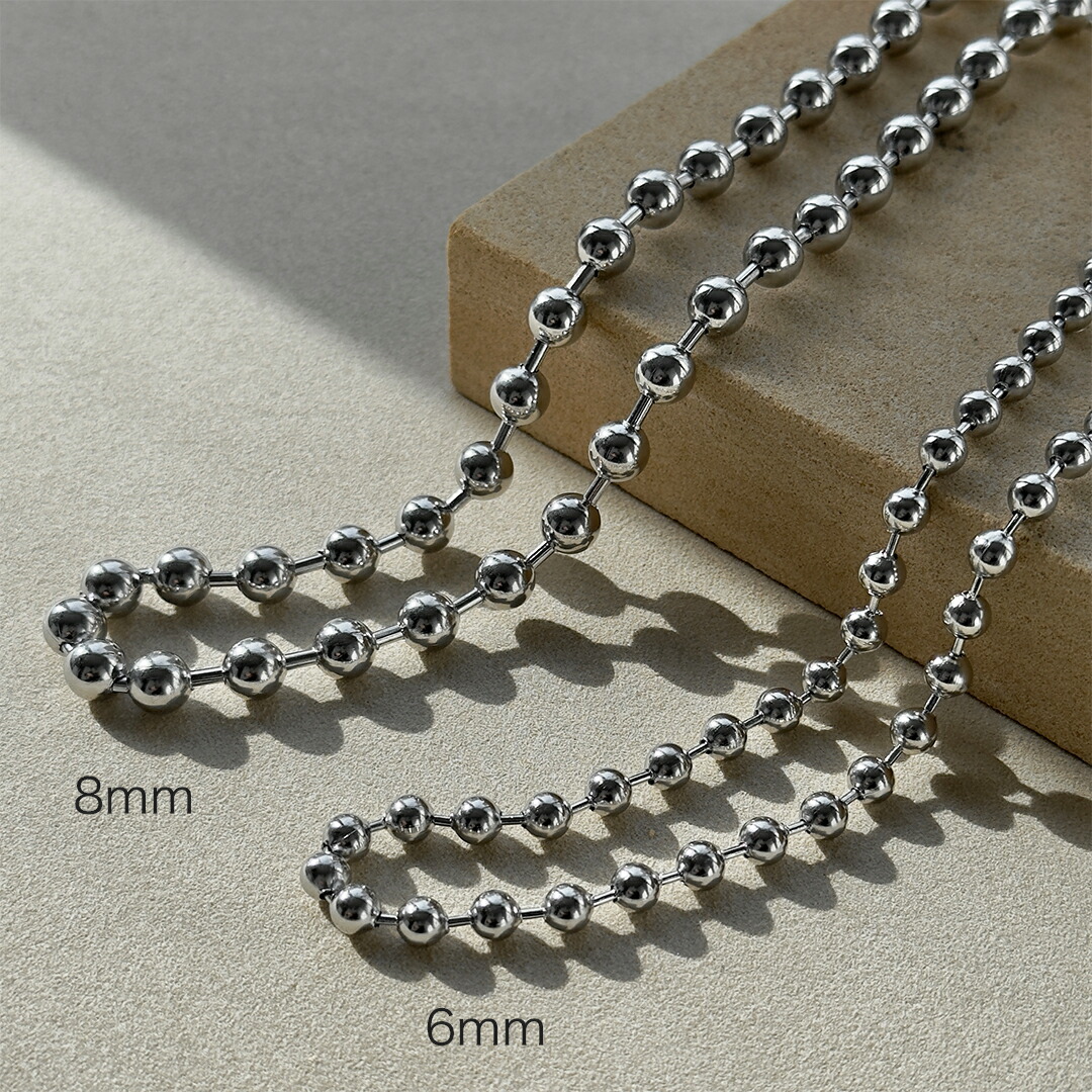Binich（ビニッチ） ボールチェーンネックレス メンズ ステンレス 6mm