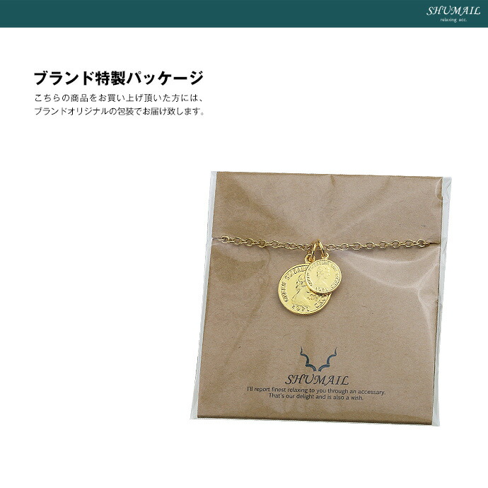 SHUMAIL ゴールドコインネックレス メンズ ブランド ステンレス