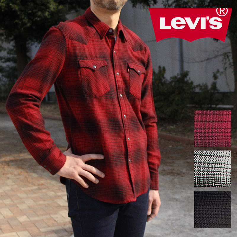 リーバイス メンズ トップス LEVIS Levi's ウエスタン ネルシャツ｜66986-0048 66986-0049 66986-0050  カジュアル 大きいサイズ コットン100% 長袖