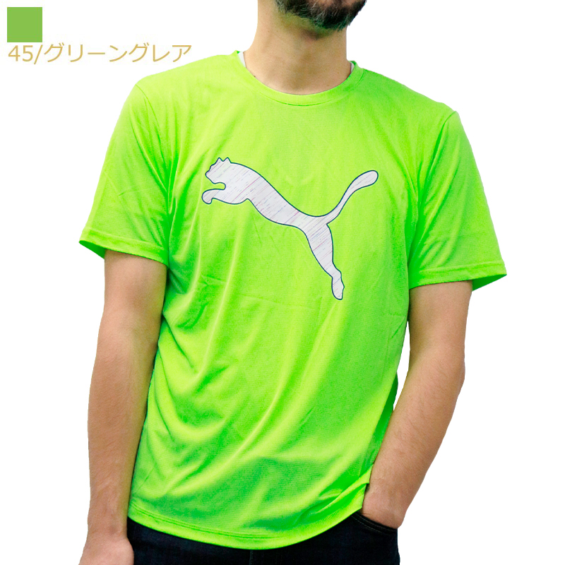 プーマ メンズ トップス ランニング PUMA 521240 ロゴ ショートスリーブ Tシャツ | 夏 春 秋 ジョギング ジム フィットネス  ブランド スポーツ カジュアル