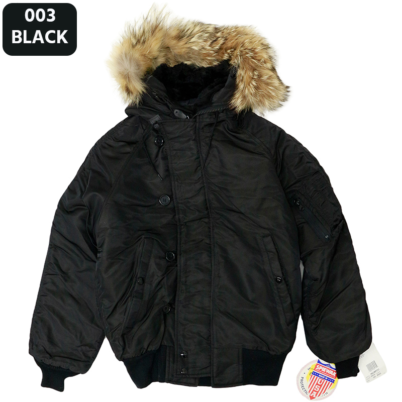 スピワック メンズ カジュアル N-2B フライトジャケット SPIEWAK 1N2BFCO ミリタリー アウター アメリカ製 米国 コヨーテ リアルファー 別注アイテム 特別(17424円)