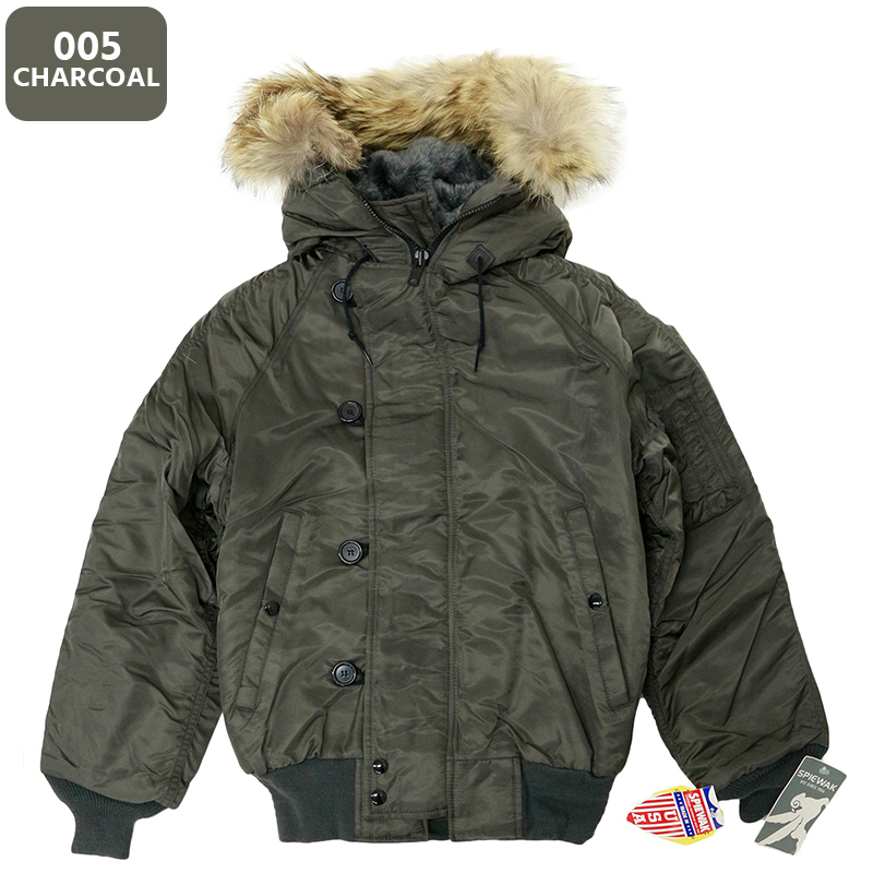 スピワック メンズ カジュアル N-2B フライトジャケット SPIEWAK 1N2BFCO ミリタリー アウター アメリカ製 米国 コヨーテ リアルファー 別注アイテム 特別(19800円)