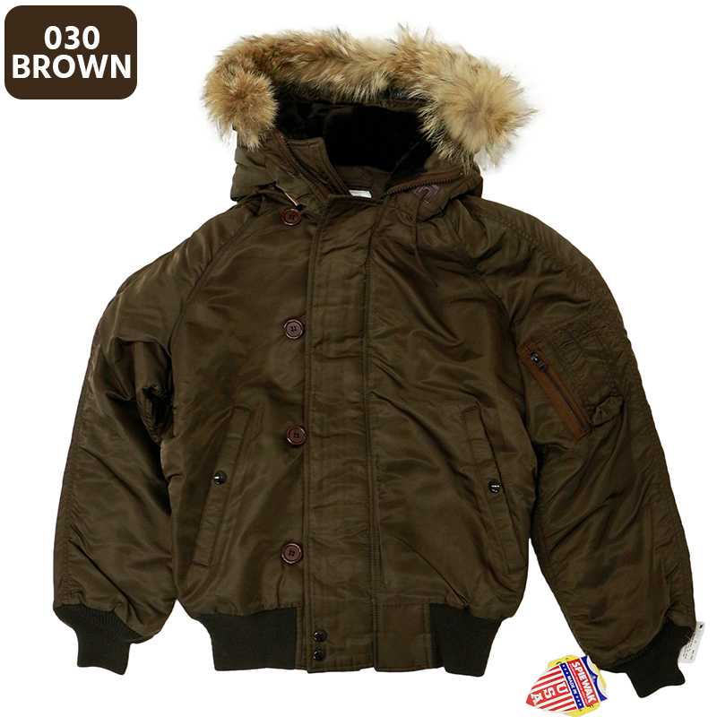 スピワック メンズ カジュアル N-2B フライトジャケット SPIEWAK 1N2BFCO ミリタリー アウター アメリカ製 米国 コヨーテ リアルファー 別注アイテム 特別(19800円)