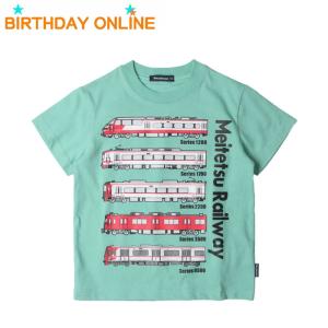 Tシャツ キッズ ベビー 電車 名鉄電車 男の子 半袖 ムージョンジョン  moujonjon 日本...