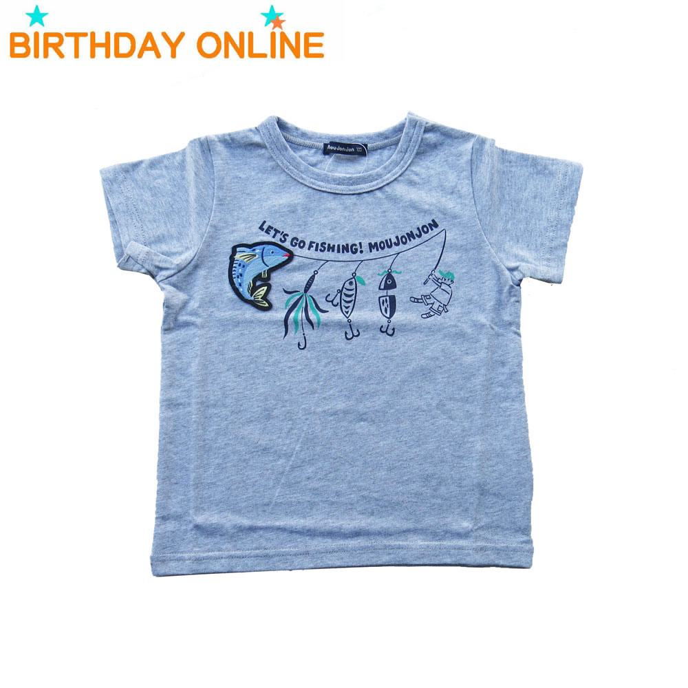 Tシャツ 男の子 子供服 ムージョンジョン  moujonjon フィッシングプリント半袖Ｔシャツ｜birthday-online｜03