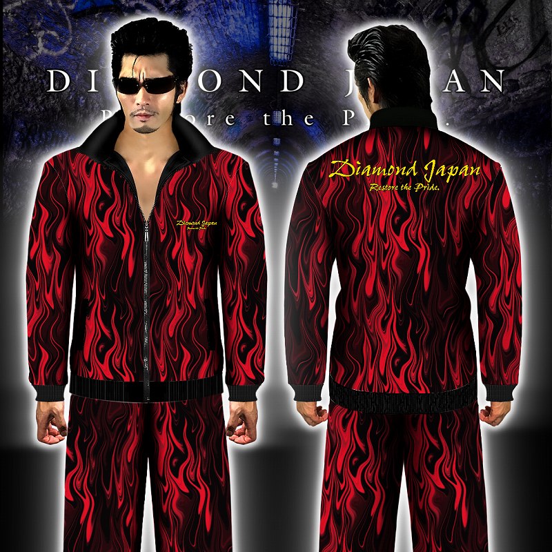 長袖 セットアップ ジャージ 赤まだら総柄 DJ-192 DIAMOND JAPAN