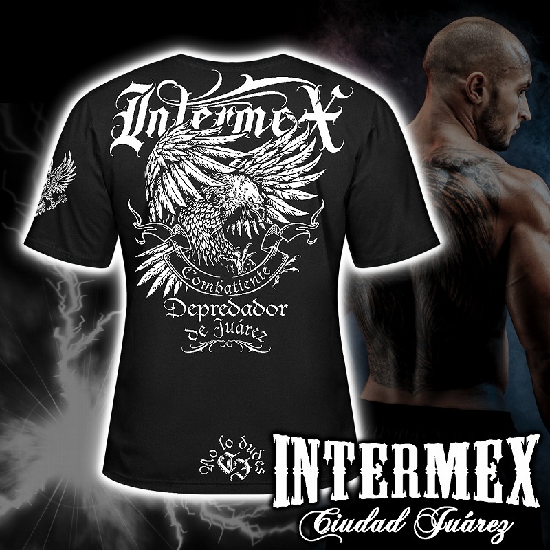 半袖 Tシャツ 服 INTERMEX (インターメックス) 鷲 鷹 itm-059 黒 白