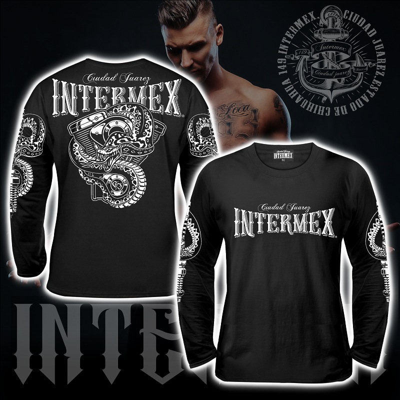 長袖 Tシャツ ロンT 服 INTERMEX インターメックス コブラ itm-062 黒