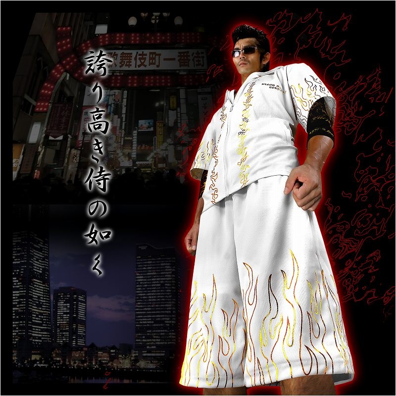 ポイント10倍 13018白×金 BLOOD MONEY TOKYO半袖セットアップ