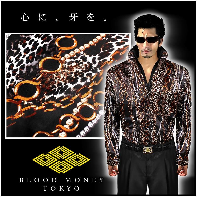 ポイント10倍 黒 ヤクザ ブランドblood Money Tokyoドレスシャツ 服 オラオラ系 ヤカラグ悪羅悪羅系 ホストスーツ 21年激安