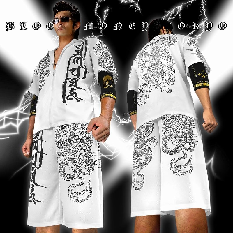 ポイント10倍 送料込16003白 ヤクザ & ブランドBLOOD MONEY TOKYO半袖 