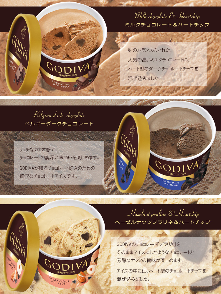 ゴディバ(GODIVA) アイスクリーム 6種 12個セット ［送料無料］の説明