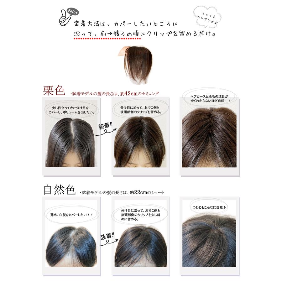 改良品 日本仕上げ ヘアピース 人毛 100% 高品質 ウィッグ 23cm〜27cm 自然 かつら つむじ隠し 白髪隠し 薄毛隠し 母の日  BISHUKU (col 20+)