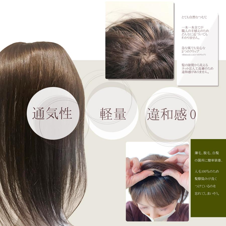 部分ウィッグ 自然 人毛100% 日本仕上げ ウィッグ 高品質 25cm 医療用 ボブ ヘアピース トップピース レディース 女性 頭頂部 つむじ  分け目 白髪隠し (25+)