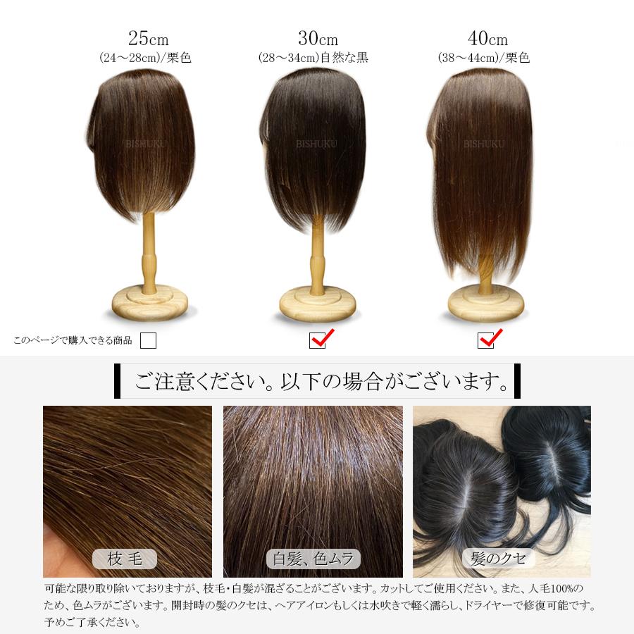 部分ウィッグ 自然 人毛100% 日本仕上げ ウィッグ 高品質 30cm 40cm 医療用 ロング ヘアピース レディース 女性 頭頂部 つむじ  分け目 白髪隠し (30+/40+)
