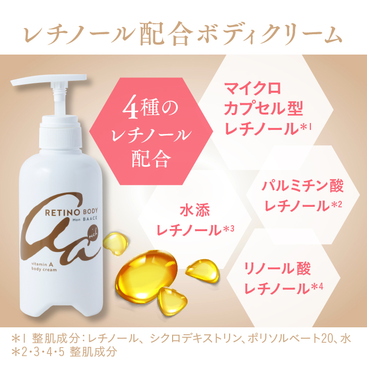 公式レチノボディリッチ 日本製 レチノール ボディクリーム 大容量 400g 送料無料 RETINO BODY Mon BAACE モンバーチェ アドバンスド |  | 03