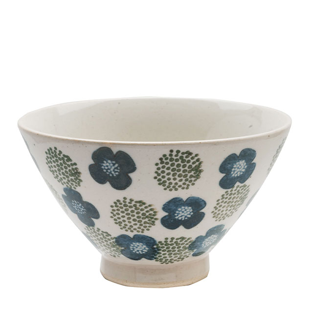 小型陶器茶碗 手描き花模様 手描き花柄陶器茶碗5個セット - メルカリ