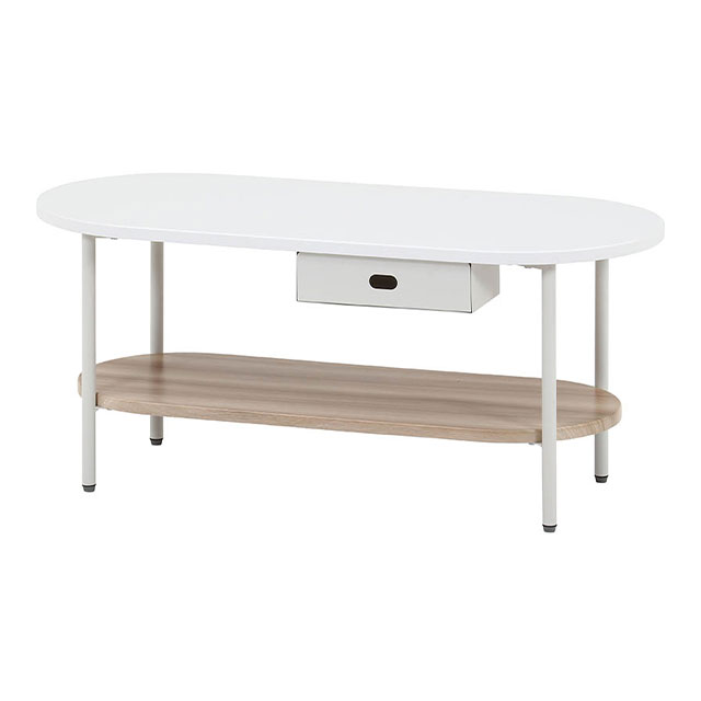 Chamill チャミル ティッシュ収納付テーブル 90cm 40cm MDF 棚 不二貿易_2