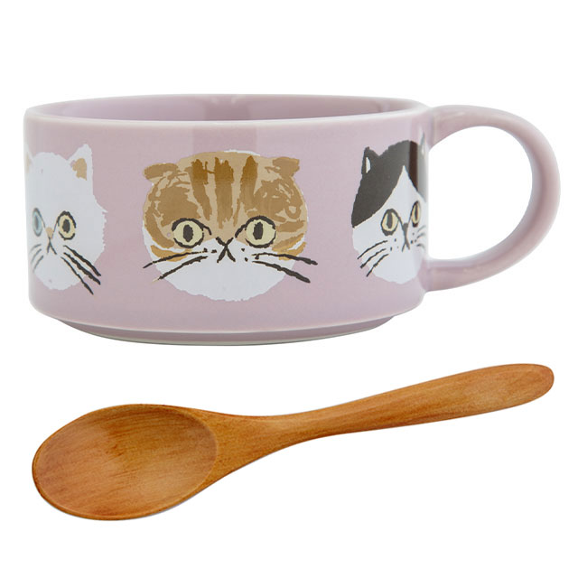 BISQUE スープマグ I LOVE CAT! アイラブキャット！ スプーン付 300ml