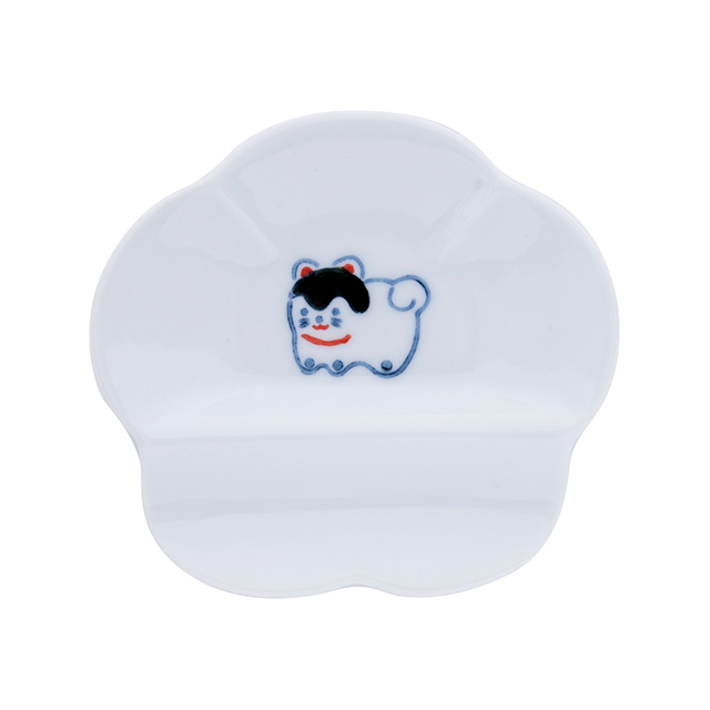 BISQUE 箸置き小皿 ニッポン絵皿 10cm 白 和柄 波佐見焼 磁器 日本製