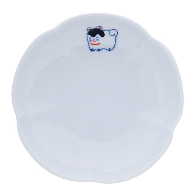 BISQUE 中皿 ニッポン絵皿 14cm 白 和柄 波佐見焼 磁器 日本製 お正月