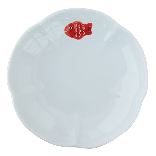 BISQUE 中皿 ニッポン絵皿 14cm 白 和柄 波佐見焼 磁器 日本製 お正月