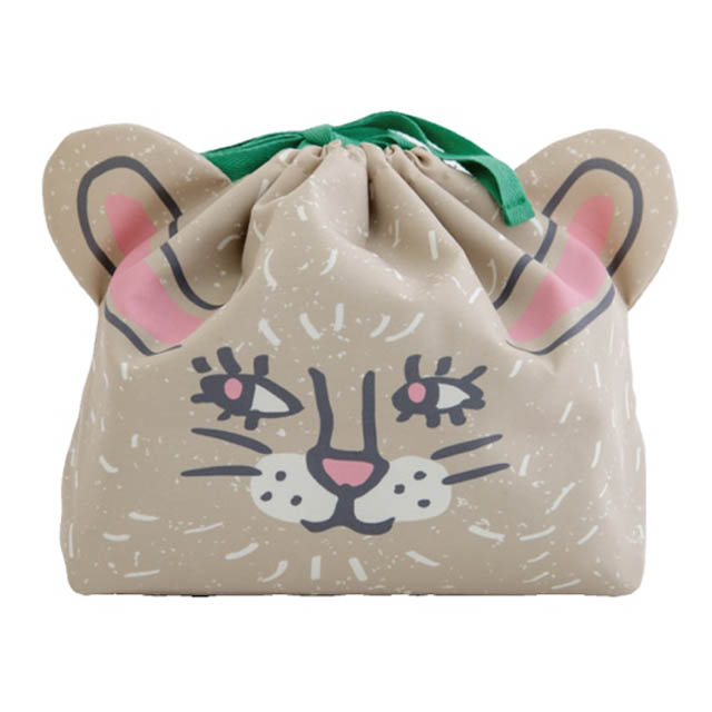 BISQUE ランチ巾着 momonga モモンガ ランチバッグ 保冷 保温 猫