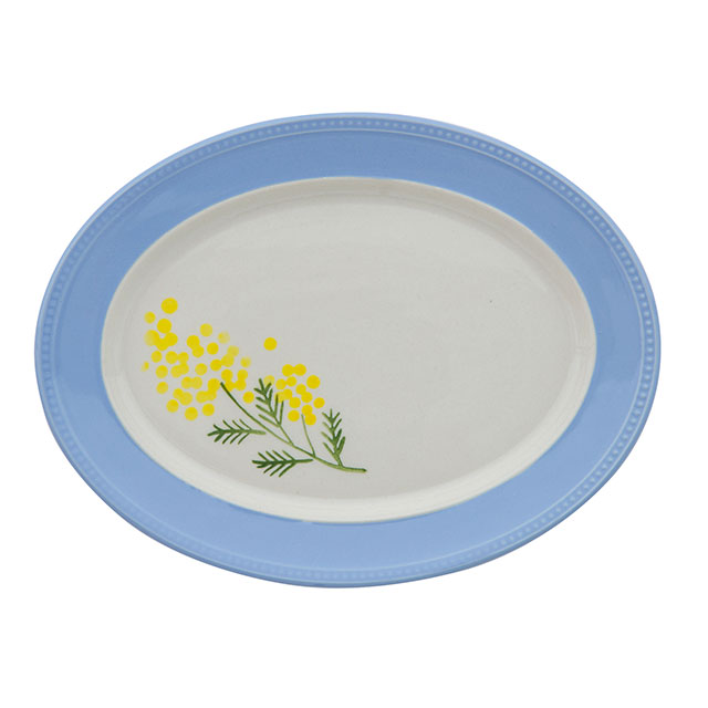 BISQUE プレート Florist フローリスト 中皿 21cm 花柄 白 陶器 おうち