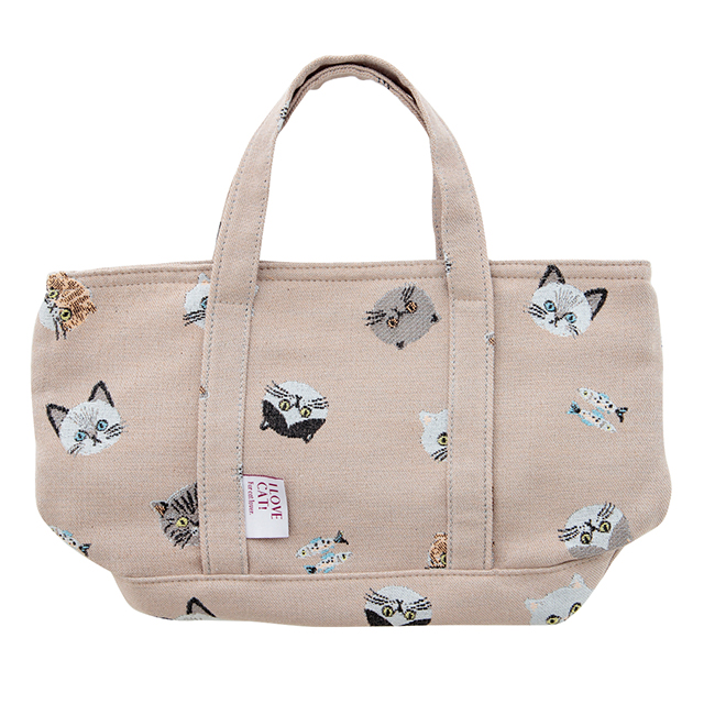 トートバッグ I LOVE CAT! アイラブキャット！ 猫 横 小さめ マチあり