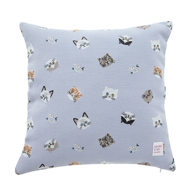 クッションカバー I LOVE CAT! アイラブキャット！ 45×45 猫 かわいい