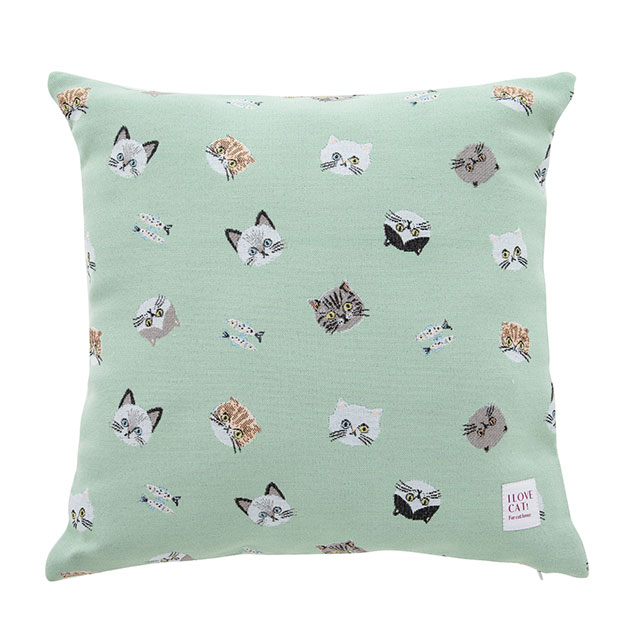 クッションカバー @Kitty クッションカバー I LOVE CAT! アイラブキャット！ 45×45 猫 かわいい