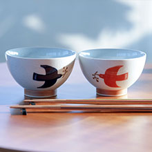 BISQUE 茶碗 Kukka Lokki クッカロッキ 北欧風 鳥 波佐見焼 おしゃれ