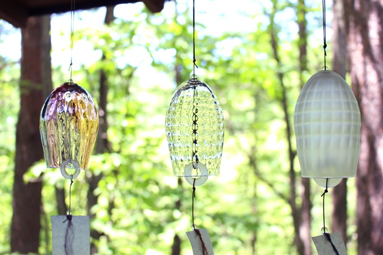 大人気新品 ガラスの風鈴 プリズム ダイヤ glasscalico グラスキャリコ 屋外装飾
