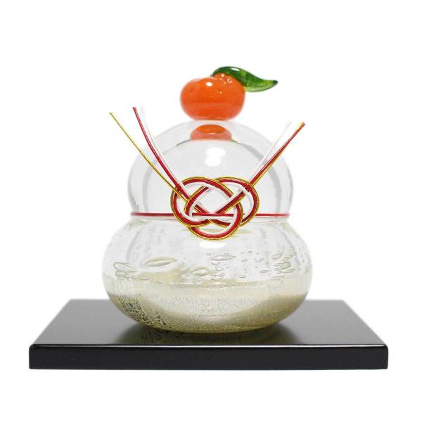 【新品】岩沢達 ガラスの鏡餅（L） glass calico グラスキャリコ 418+yXXeELL.jpg_BO30,255,255,