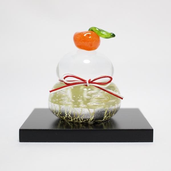 ガラスの鏡餅（M） glass calico グラスキャリコ ハンドメイド